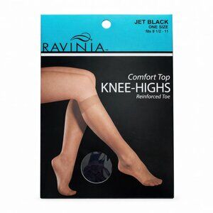 Share Ravinia Knee Highs Comfort Top Reinforced Toe Jet Black One Size 8 1/2-11